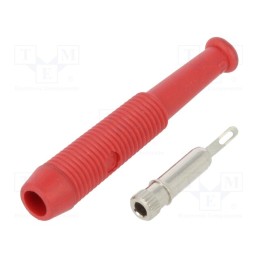 1 pcs x HIRSCHMANN T&M - MKU 1 RT - Socket, 2mm banana, 6A, 60VDC, Overall len: 39mm, red, on cable