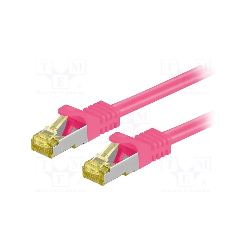 1 pcs x Goobay - 91623 - Patch cord, S/FTP, 6a, stranded, Cu, LSZH, pink, 5m, 26AWG