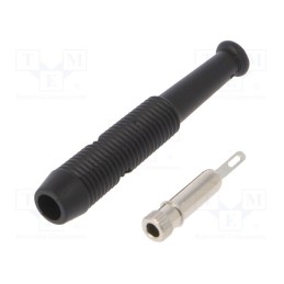 1 pcs x HIRSCHMANN T&M - MKU 1 SW - Socket, 2mm banana, 6A, 60VDC, Overall len: 39mm, black, on cable