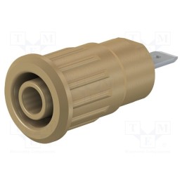1 pcs x STu00c4UBLI - 49.7079-27 - Socket, 4mm banana, 24A, 1kV, Cutout: Ø12.2mm, brown, nickel plated