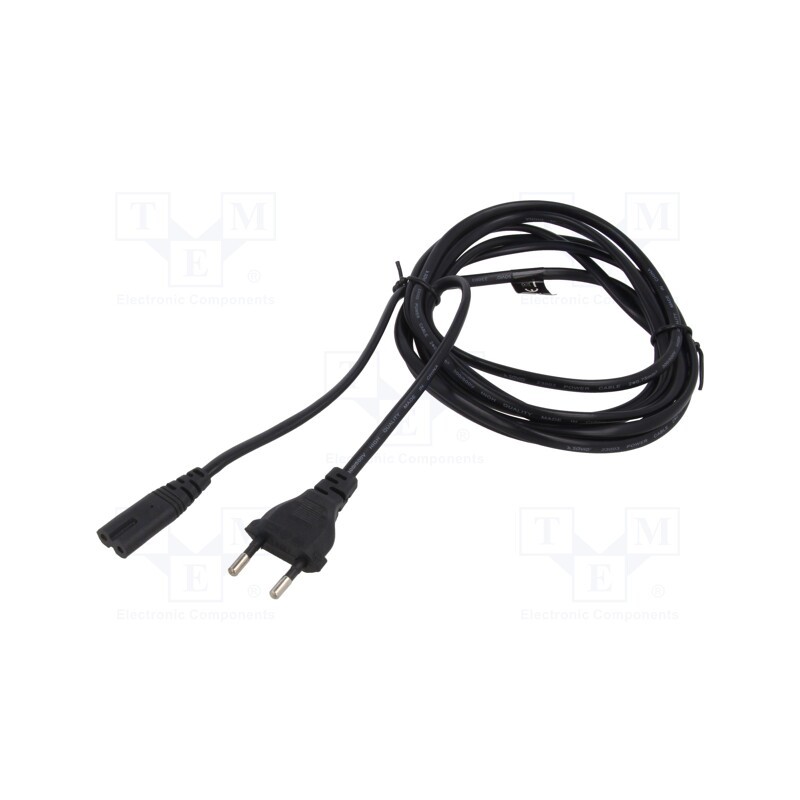 1 pcs x SAVIO - SAVKABELCL-105 - Cable, 2x0.75mm2, CEE 7/16 (C) plug,IEC C7 female, PVC, 3m, black