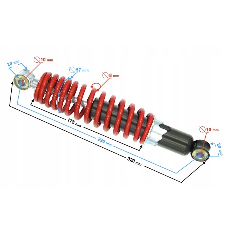 ATV 110 rear shock absorber, red