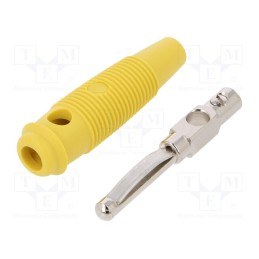 1 pcs x HIRSCHMANN T&M - VQ 20 GE - Plug, 4mm banana, 16A, 60VDC, yellow, 3mΩ, 1.5mm2, nickel plated