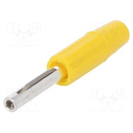 1 pcs x DELTRON - 550-0700 - Plug, 4mm banana, 10A, 60VDC, yellow, non-insulated, for cable