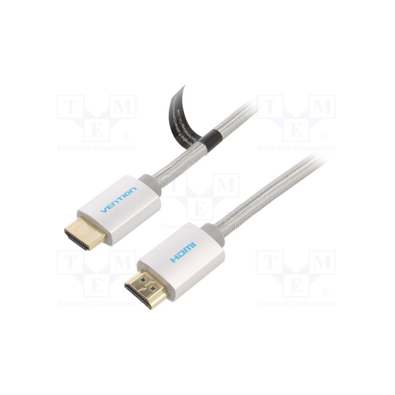 1 pcs x VENTION - AABII - Cable, HDMI 2.0, HDMI plug,both sides, PVC, textile, 3m, black