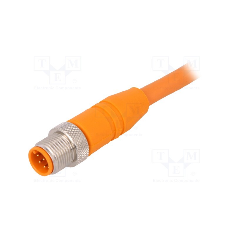 1 pcs x LUMBERG AUTOMATION - RSTS 8-184/2 M - Connection lead, M12, straight, 2m, plug, 250VAC, 4A, -25÷80°C, PVC