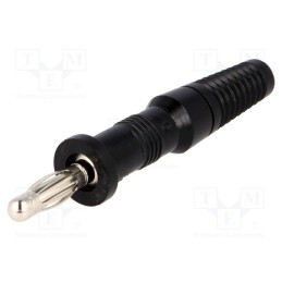 1 pcs x SCI - R8-20A-BLACK - Plug, 4mm banana, 10A, 60VDC, black, non-insulated, on cable