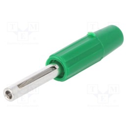 1 pcs x DELTRON - 550-0400 - Plug, 4mm banana, 10A, 60VDC, green, non-insulated, for cable, 10mΩ