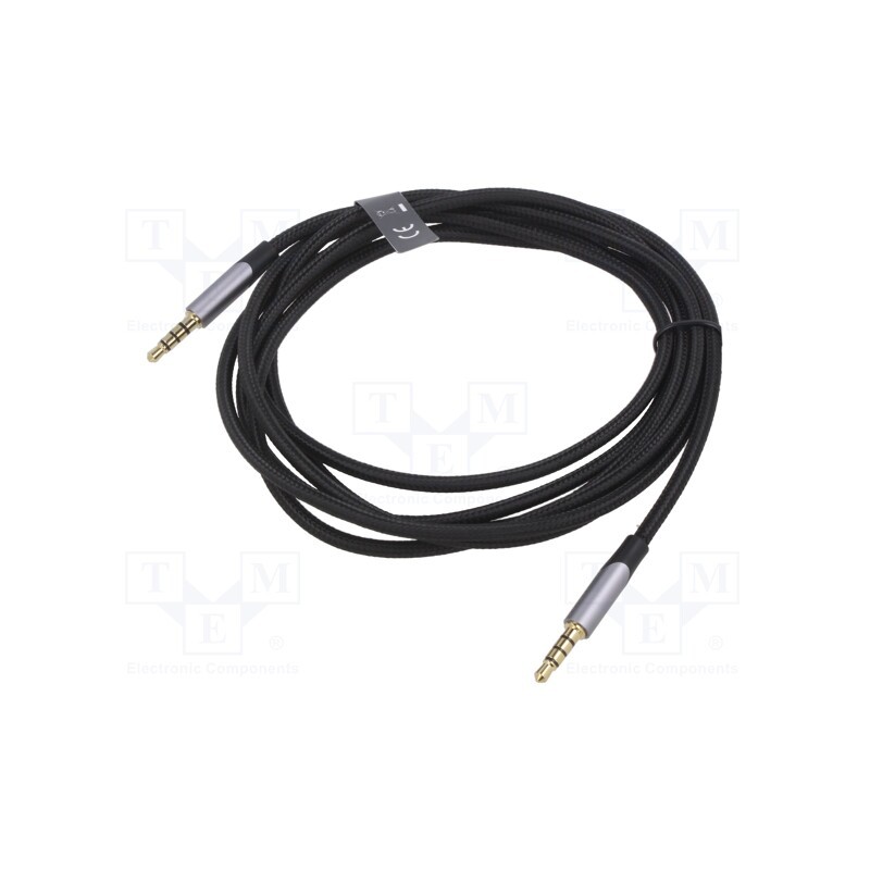 1 pcs x VENTION - BAQHH - Cable, Jack 3,5mm 4pin plug,both sides, 2m, Plating: gold-plated