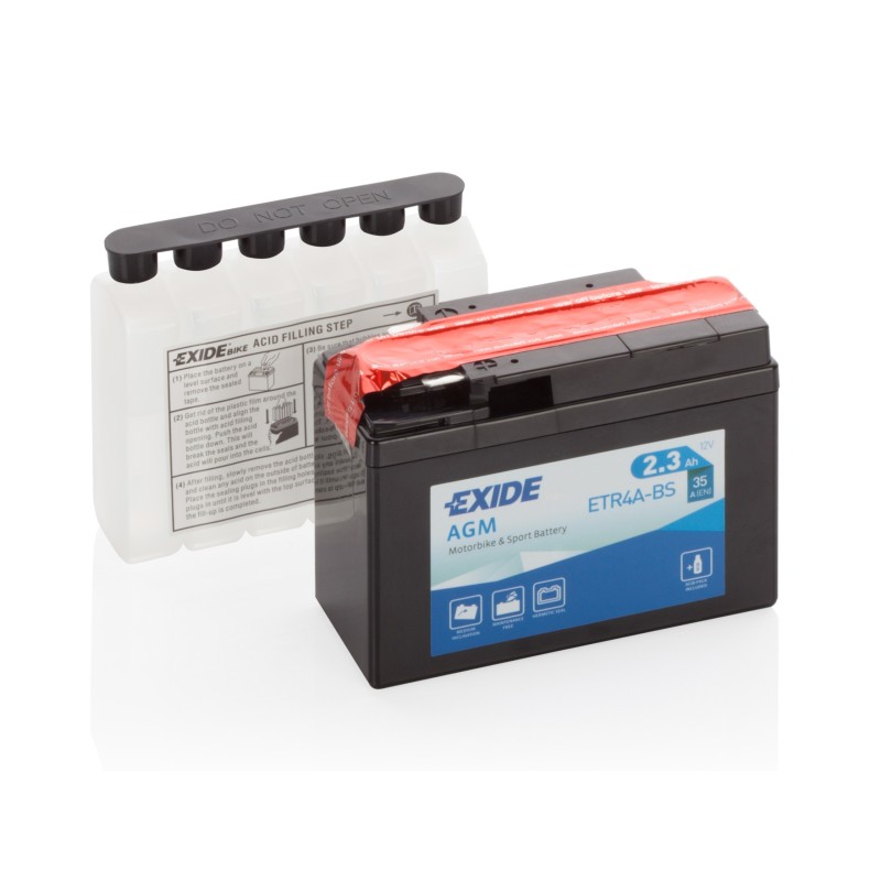 Battery for quad 2 3ah exide etr4a bs atv