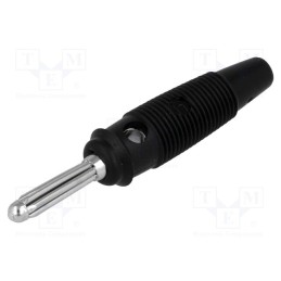 1 pcs x HIRSCHMANN T&M - BUELA 30 K SW - Plug, 4mm banana, 30A, 60VDC, black, 3mΩ, 2.5mm2, nickel plated
