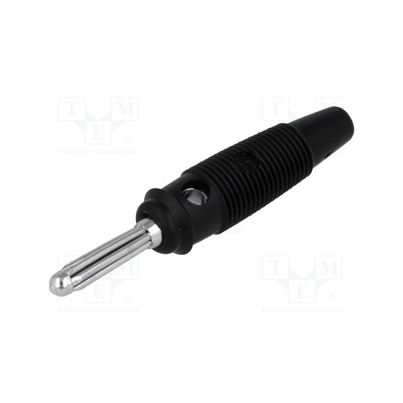 1 pcs x HIRSCHMANN T&M - BUELA 30 K SW - Plug, 4mm banana, 30A, 60VDC, black, 3mΩ, 2.5mm2, nickel plated