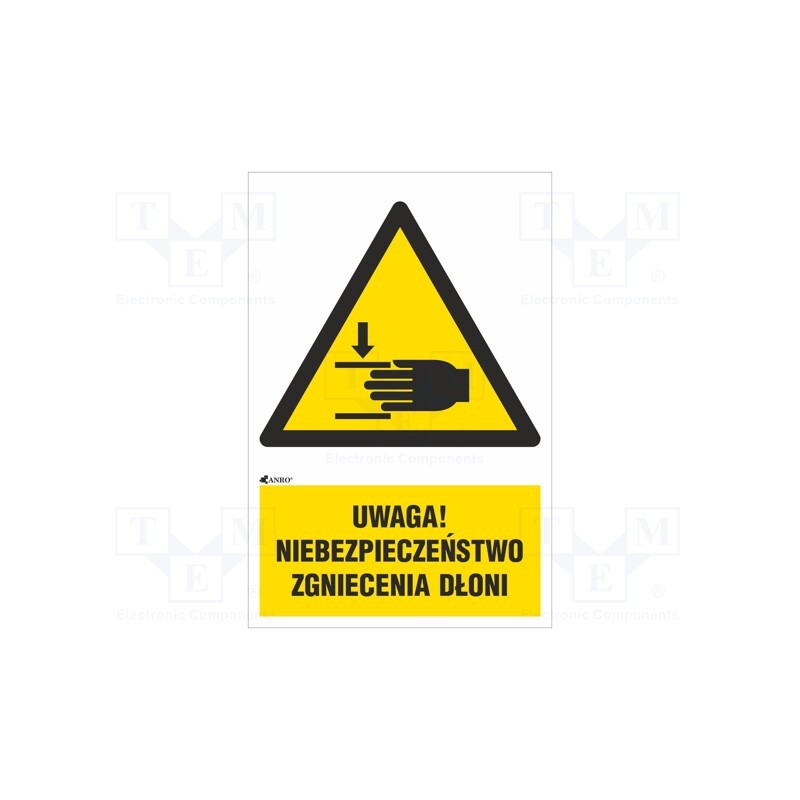 5 pcs x ANRO - IW/024/1/C1/F - Safety sign, warning, self-adhesive folie, W: 200mm, H: 300mm
