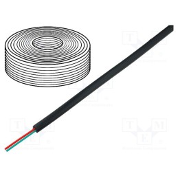 1 m x BQ CABLE - - - Wire, FLRY-B, 1x0.5mm2, stranded, Cu, PVC, yellow-black, 60V, 1.6mm