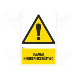 5 pcs x ANRO - IW/001/1/C1/F - Safety sign, warning, self-adhesive folie, W: 200mm, H: 300mm