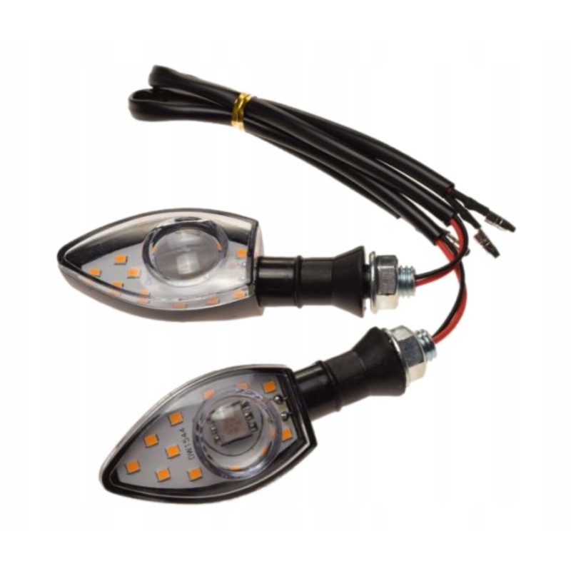 LED turn signals, white shade, quad ATV, pair