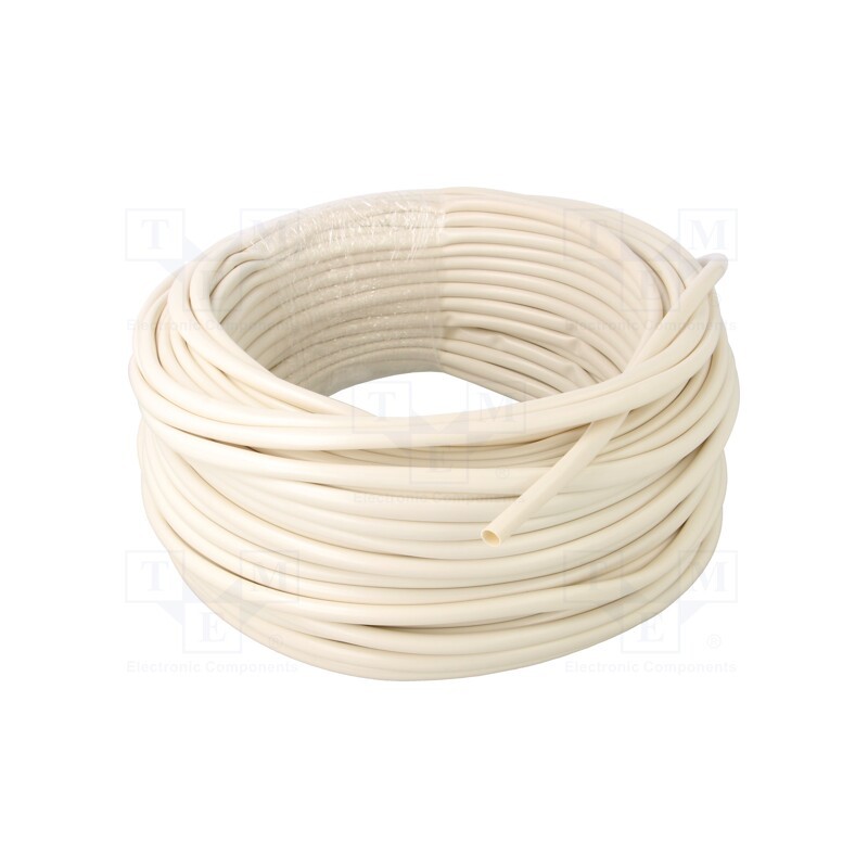 1 rol x KURANT - PCV-6X0.5/WH - Insulating tube, PVC, white, -20÷80°C, Øint: 6mm, Wall thick: 0.5mm