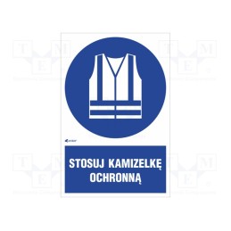 5 pcs x ANRO - IM/015/1/C1/F - Safety sign, regulatory, self-adhesive folie, W: 200mm, H: 300mm