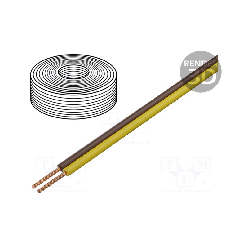 1 rol x DONAU ELEKTRONIK - 218-38-25 - Wire, LiYz, 2x0.14mm2, 250V, Package: 25m, Cu, stranded