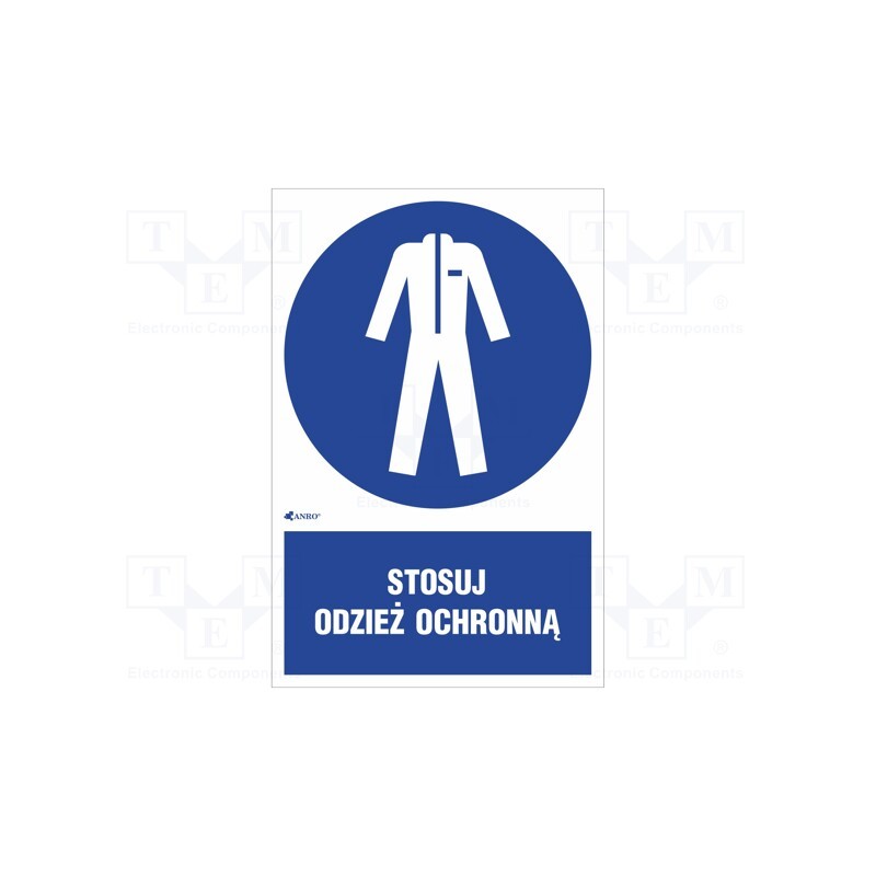 5 pcs x ANRO - IM/010/1/C1/F - Safety sign, regulatory, self-adhesive folie, W: 200mm, H: 300mm