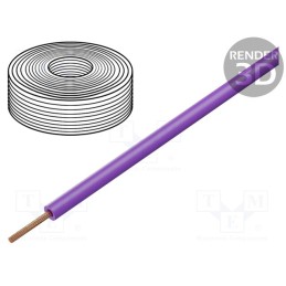 1 rol x DONAU ELEKTRONIK - 125-016 - Wire, stranded, Cu, 0.25mm2, PVC, violet, 100V, 10m, Class: 5