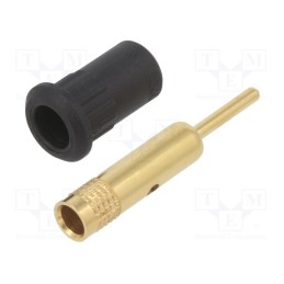 1 pcs x STu00c4UBLI - 64.3012-21 - Socket, 4mm banana, 25A, 30VAC, 60VDC, black, gold-plated, on panel