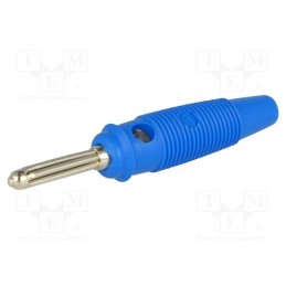 1 pcs x HIRSCHMANN T&M - BUELA 30 K BL - Plug, 4mm banana, 30A, 60VDC, blue, 3mΩ, 2.5mm2, nickel plated