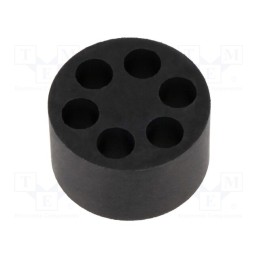 1 pcs x HELUKABEL - HELUTOP HT-MFDE M32 6X6 - Insert for gland, 6mm, M32, IP68, NBR rubber, Holes no: 6, HT-MFDE