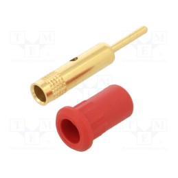 1 pcs x STu00c4UBLI - 64.3012-22 - Socket, 4mm banana, 25A, 30VAC, 60VDC, red, gold-plated, on panel