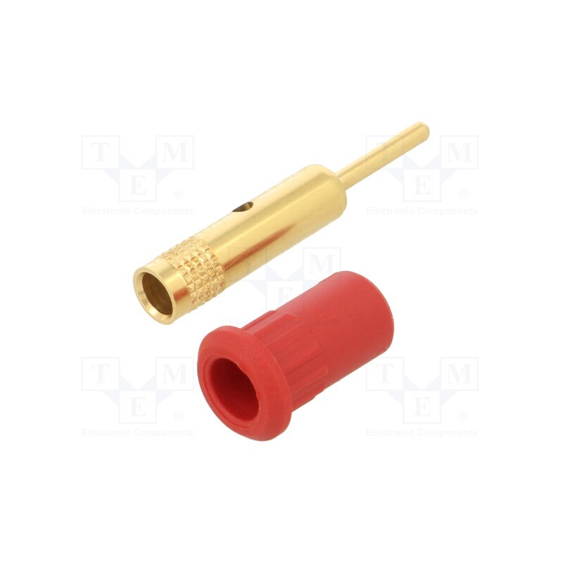 1 pcs x STu00c4UBLI - 64.3012-22 - Socket, 4mm banana, 25A, 30VAC, 60VDC, red, gold-plated, on panel