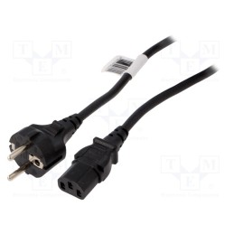1 pcs x QOLTEC - 50369 - Cable, CEE 7/7 (E/F) plug,IEC C13 female, 2.5m, black, 16A, 250V