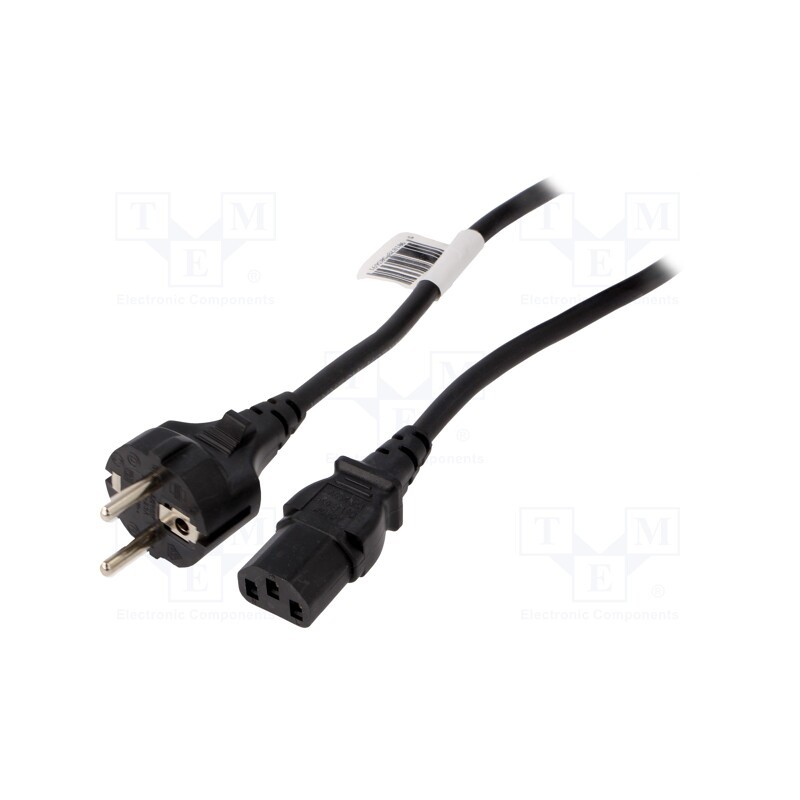 1 pcs x QOLTEC - 50369 - Cable, CEE 7/7 (E/F) plug,IEC C13 female, 2.5m, black, 16A, 250V