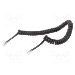 1 pcs x GEMBIRD - TC4P4CS-2M - Cable: telephone, coiled, RJ10 plug,both sides, black, 2m