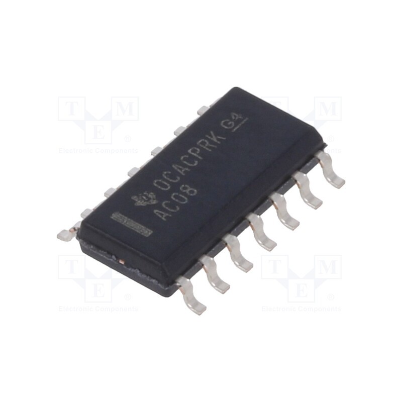 5 pcs x TEXAS INSTRUMENTS - SN74AC08DR - IC: digital, AND, Ch: 4, IN: 2, CMOS, SMD, SO14, 2÷6VDC, -40÷85°C, 20uA