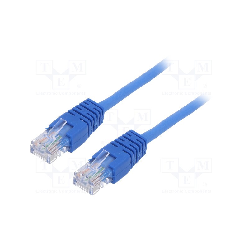 1 pcs x GEMBIRD - PP12-2M/B - Patch cord, U/UTP, 5e, stranded, CCA, PVC, blue, 2m, 26AWG