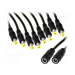 1 pcs x ESPE - DC.SPL.0600.0035 - Cable, 2x0.5mm2, DC 5,5/2,1 plug x5,DC 5,5/2,1 socket, straight
