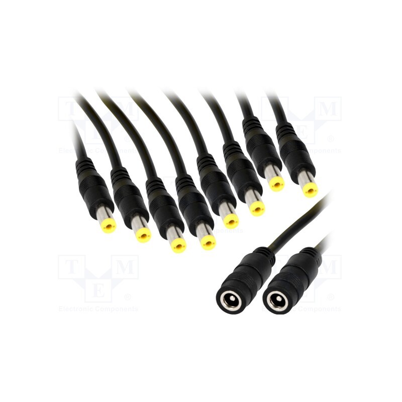 1 pcs x ESPE - DC.SPL.0600.0035 - Cable, 2x0.5mm2, DC 5,5/2,1 plug x5,DC 5,5/2,1 socket, straight