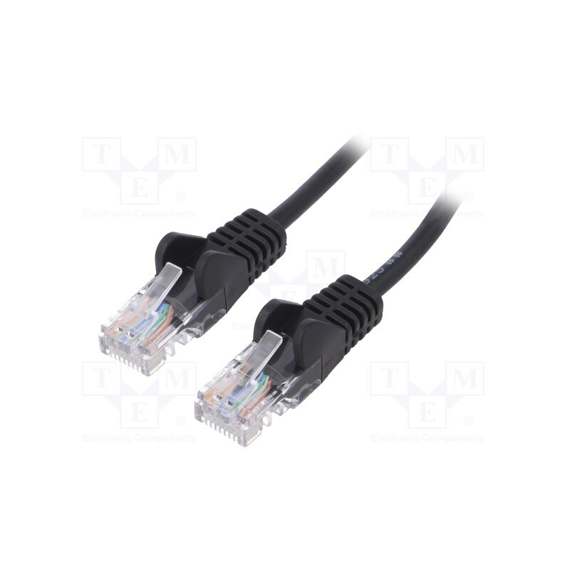 1 pcs x Goobay - 68646 - Patch cord, U/UTP, 5e, stranded, CCA, PVC, black, 15m, 27AWG