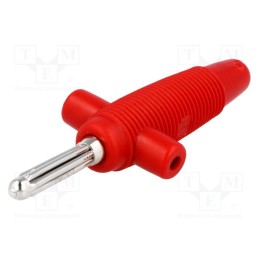 1 pcs x HIRSCHMANN T&M - BUELA 300 K RT - Plug, 4mm banana, 30A, 60VDC, red, 3mΩ, 2.5mm2, on cable, 60.5mm