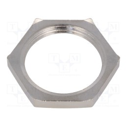 1 pcs x LAPP - 52103330 - Nut, with earthing, M25, brass, nickel, Thk: 4.2mm, Spanner: 30mm