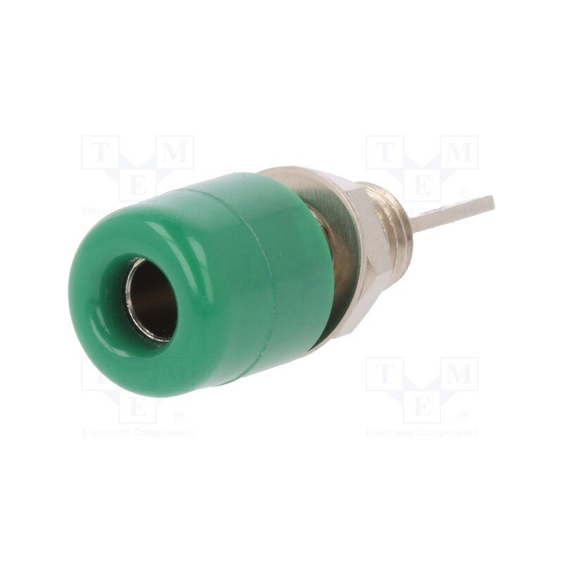 1 pcs x SCHu00dcTZINGER - IBU 5568 NI / GN - Socket, 4mm banana, 32A, 33VAC, 70VDC, green, nickel plated, 5mΩ
