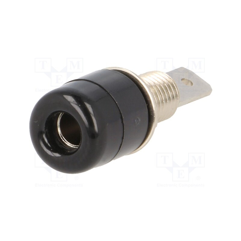 1 pcs x SCHu00dcTZINGER - IBU 5568 NI / SW - Socket, 4mm banana, 32A, 33VAC, 70VDC, black, nickel plated, 5mΩ