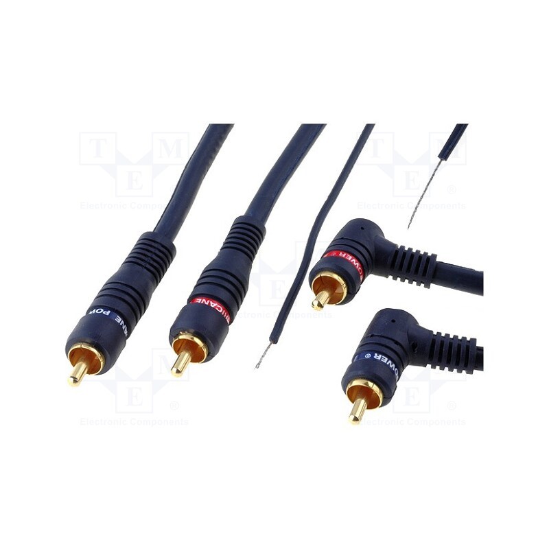 1 pcs x 4CARMEDIA - - - Cable, Jack 3.5mm 3pin plug,RCA socket x2, 0.2m, black