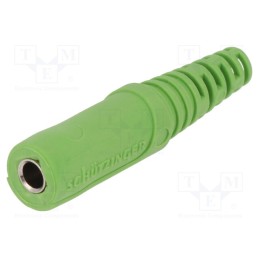 1 pcs x SCHu00dcTZINGER - KU 09 L NI / GN - Socket, 4mm banana, 32A, 33VAC, 70VDC, green, nickel plated, Ø: 4mm
