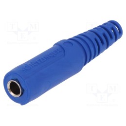 1 pcs x SCHu00dcTZINGER - KU 09 L NI / BL - Socket, 4mm banana, 32A, 33VAC, 70VDC, blue, nickel plated, Ø: 4mm