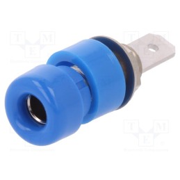 1 pcs x SCHu00dcTZINGER - IBU 5568 NI / BL - Socket, 4mm banana, 32A, 33VAC, 70VDC, blue, nickel plated, 5mΩ