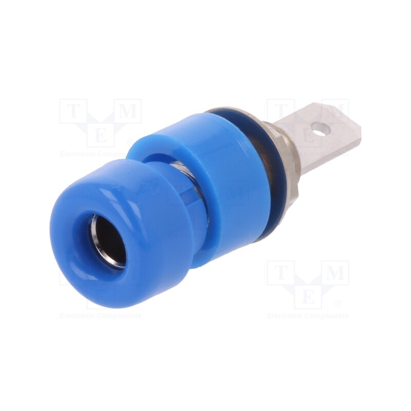 1 pcs x SCHu00dcTZINGER - IBU 5568 NI / BL - Socket, 4mm banana, 32A, 33VAC, 70VDC, blue, nickel plated, 5mΩ