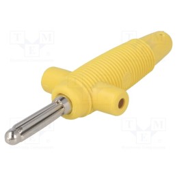 1 pcs x HIRSCHMANN T&M - BUELA 300 K GE - Plug, 4mm banana, 30A, 60VDC, yellow, 3mΩ, 2.5mm2, on cable, 60.5mm