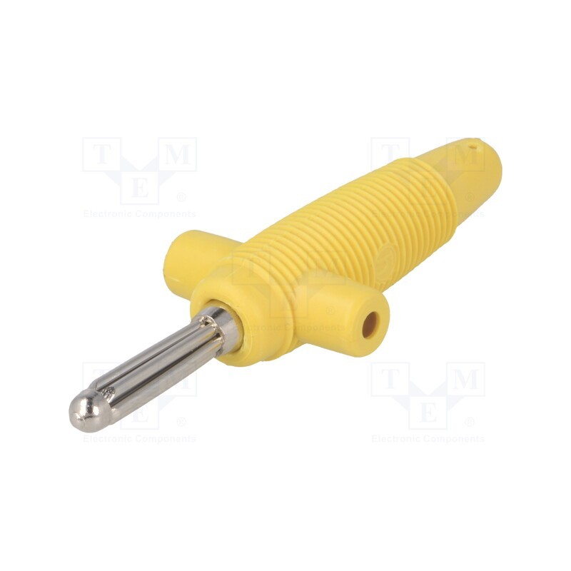 1 pcs x HIRSCHMANN T&M - BUELA 300 K GE - Plug, 4mm banana, 30A, 60VDC, yellow, 3mΩ, 2.5mm2, on cable, 60.5mm