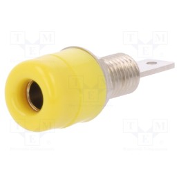 1 pcs x SCHu00dcTZINGER - IBU 5568 NI / GE - Socket, 4mm banana, 32A, 33VAC, 70VDC, yellow, nickel plated, 5mΩ